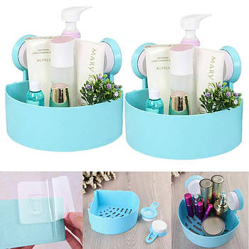 Набір 2шт Кутова полиця у ванну на присосках (20×20×7,5см), LY-572 / Полиця настінна / Поличка кутова