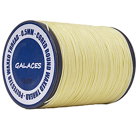 Galaces 0.50мм бежева (S008) нитка кругла плетена з 8 ниток вощена по шкірі