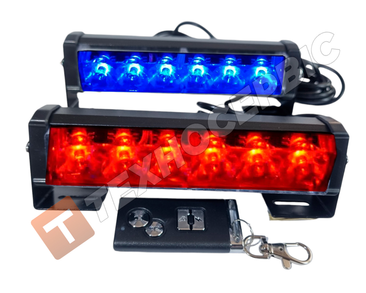 Стробоскоп мигалка поліцейский червоно-синій-білий 12LED