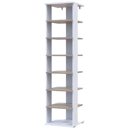 Полиця для взуття Doros Паоло 38,4х38,4х153,4 см Білий/Дуб сонома