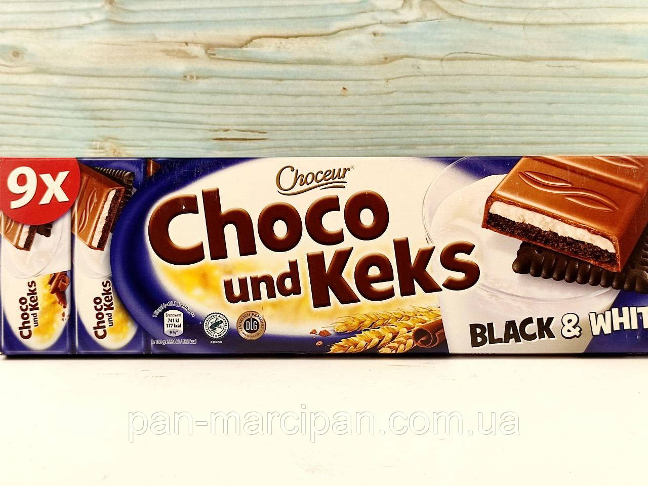 Шоколад Choceur Choco und Keks black&white 300 г (Німеччина), фото 1