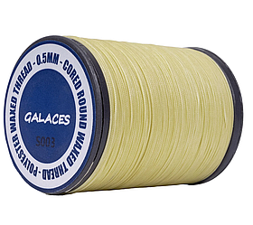 Galaces 0.50мм світло-бежева (S003) нитка кругла плетена з 8 ниток вощена по шкірі