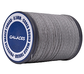 Galaces 0.50мм сіра (S023) нитка кругла плетена з 8 ниток вощена по шкірі