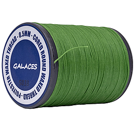 Galaces 0.50мм зелена (S033) нитка кругла плетена з 8 ниток увіщена по шкірі