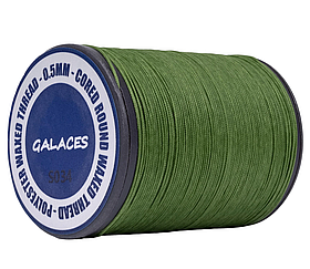 Galaces 0.50мм зелена (S034) нитка кругла плетена з 8 ниток вощена по шкірі