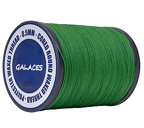 Galaces 0.50мм зелена (S035) нитка кругла плетена з 8 ниток вощена по шкірі