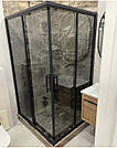 Душова кабіна Aquanil INDIANA 90х90х190, двері розсувні, скло з чорним мал 6 мм, профіль золото БЕЗ ПІДДОНА, фото 2