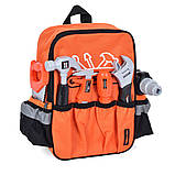 Дитячий набір будівельних інструментів із функціональним дрилем у рюкзаку 28 предметів, фото 4