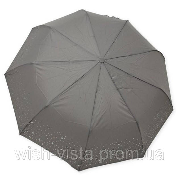 Парасолька напівавтомат Frei Regen FAS3027 жіноча на 9 спиць Зірочки з горошком Сіра, фото 1