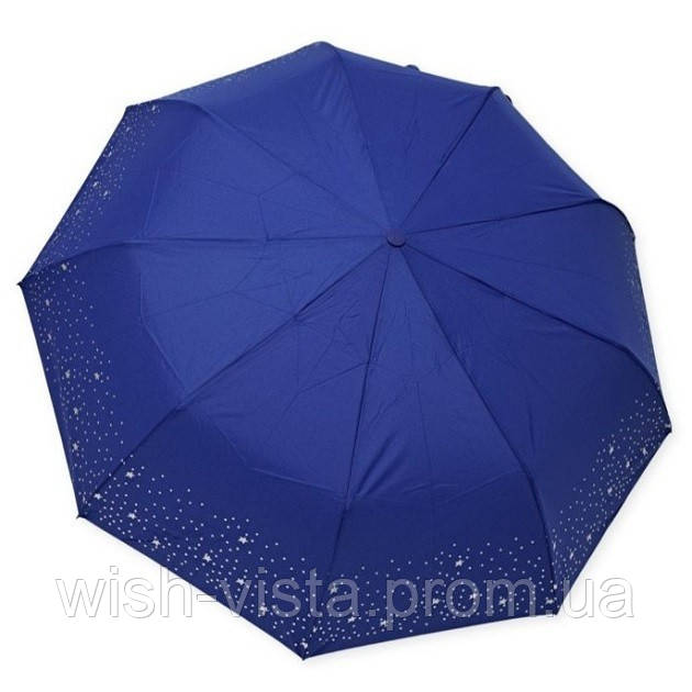 Парасолька напівавтомат Frei Regen FAS3027 жіноча на 9 спиць Зірочки з горошком Синя, фото 1