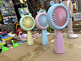 ❤️Портативний ручний міні вентилятор HQ66-17 з підсвіткою, на акумуляторі, фото 3