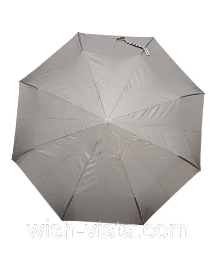 Парасолька жіноча напівавтомат Eso Fecske SW3620 8 спиць 3 складання Сіра з бежевою облямівкою, фото 1