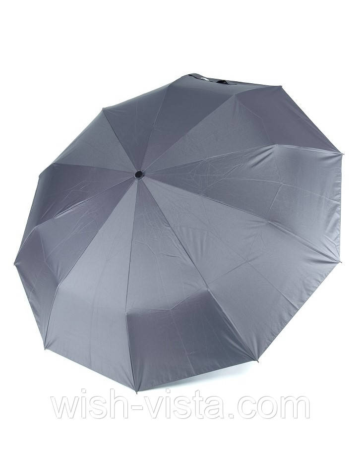 Парасолька автомат чоловіча з прямою дерев'яною ручкою Parachase No3218 на 10 спиць Сіра, фото 1