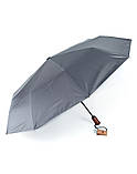 Парасолька автомат чоловіча з прямою дерев'яною ручкою Parachase No3218 на 10 спиць Сіра, фото 4
