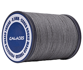 Galaces 0.50мм сіра (S027) нитка кругла плетена з 8 ниток вощена по шкірі