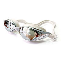 Окуляри для плавання LEACCO DL603 сірі з дзеркальними лінзами антифог УФ-захист регульований ремінець для відкритої води