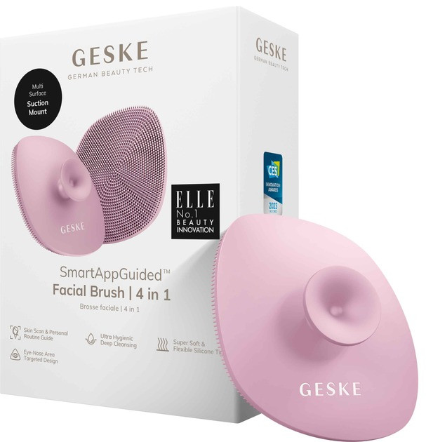 Щітка для обличчя Geske Facial Brush 4 в 1 з тримачем Pink (GK000038PK01), фото 1