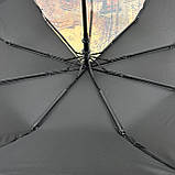 Жіноча парасолька напівавтомат від Susino на 9 спиць антивітер з декоративною вставкою чорна SYS0467-1, фото 7