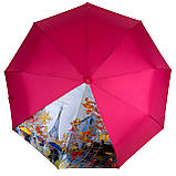 Жіноча парасолька напівавтомат від Susino на 9 спиць антивітер з декоративною вставкою рожева SYS0467-4, фото 3