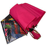 Жіноча парасолька напівавтомат від Susino на 9 спиць антивітер з декоративною вставкою рожева SYS0467-4, фото 5