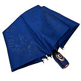 Жіноча складана парасолька напівавтомат на 9 спиць із тисненим принтом Парижа від Frei Regen синій FR 03023-5, фото 5