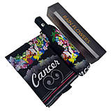 Жіноча парасолька-автомат "Зодіак" у подарунковому пакованні з хусткою від Rain Flower Рак Cancer (mini) 01040-9, фото 4