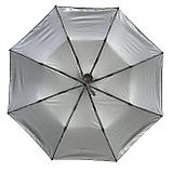Жіноча однотонна парасолька напівавтомат від TNEBEST зі сріблястим покриттям зсередини сірий 0614-2, фото 4