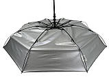 Жіноча однотонна парасолька напівавтомат від TNEBEST зі сріблястим покриттям зсередини сірий 0614-2, фото 7