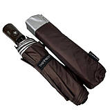 Жіноча однотонна парасолька напівавтомат від TNEBEST зі сріблястим покриттям зсередини коричневий 0614-3, фото 2