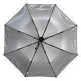 Жіноча однотонна парасолька напівавтомат від TNEBEST зі сріблястим покриттям зсередини коричневий 0614-3, фото 3
