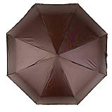 Жіноча однотонна парасолька напівавтомат від TNEBEST зі сріблястим покриттям зсередини коричневий 0614-3, фото 4