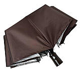 Жіноча однотонна парасолька напівавтомат від TNEBEST зі сріблястим покриттям зсередини коричневий 0614-3, фото 7