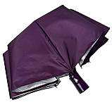 Жіноча однотонна парасолька напівавтомат від TNEBEST зі сріблястим покриттям зсередини фіолетовий 0614-4, фото 4