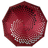 Складана парасолька напівавтомат з абстрактним принтом від Срібний дощ антивітер бордовий 022-309-2, фото 3