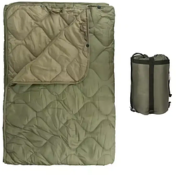 Ковдра тактична кемпінгова з чохлом — Олива — 150 × 200 см KT7001001 — з кнопками для використання під пончо