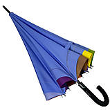 Жіноча парасолька-тростина напівавтомат на 16 спиць від Susino з різнобарвними краями блакитний Sys 031087-4, фото 3