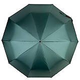 Жіноча парасолька напівавтомат на 10 спиць антивітер із принтом міст усередині від Bellissimo зелена М 0628-3, фото 5