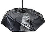 Жіноча парасолька напівавтомат на 10 спиць антивітер із принтом міст усередині від Bellissimo рожевий М 0628-6, фото 8