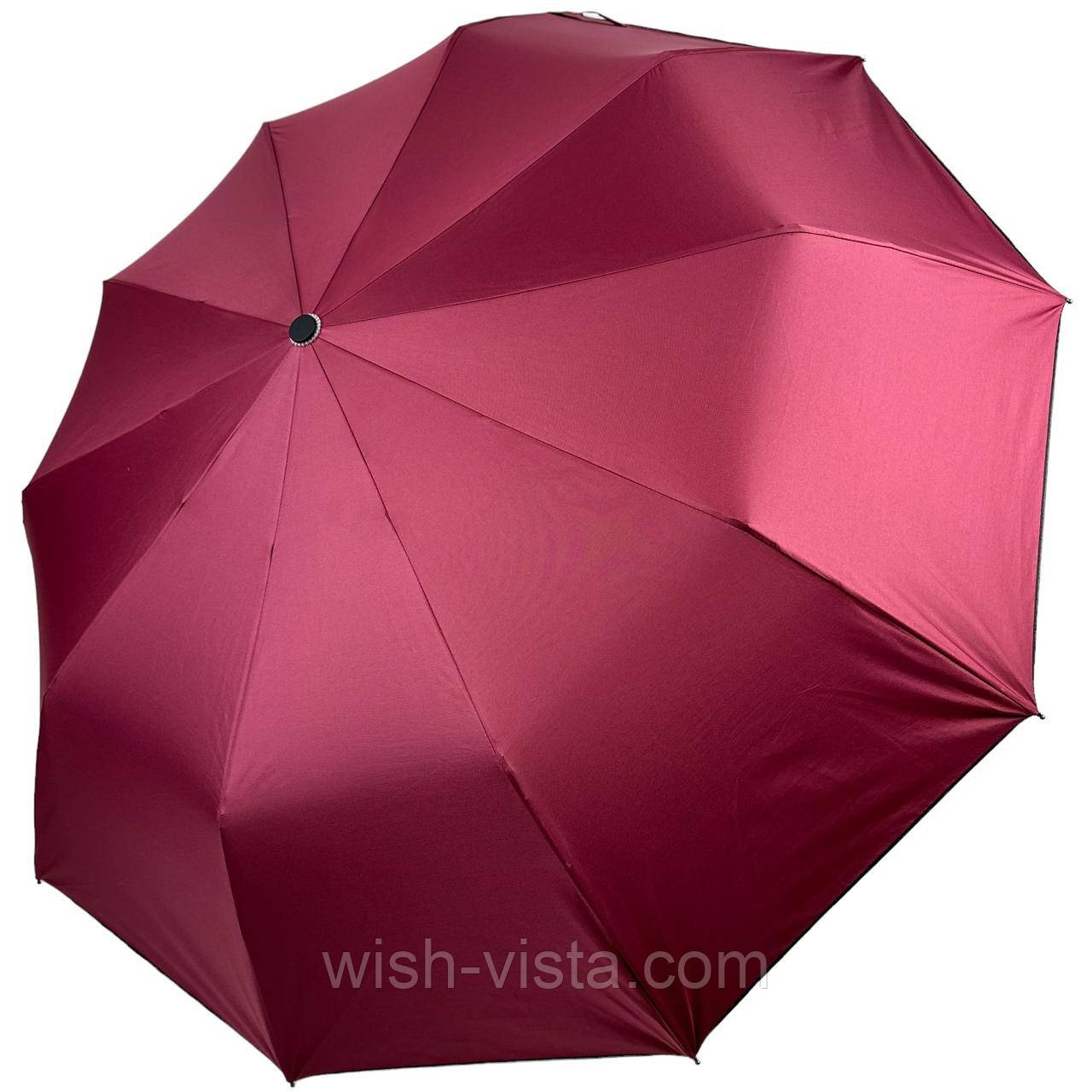 Жіноча парасолька напівавтомат на 10 спиць антивітер із принтом міст усередині від Bellissimo бордовий М 0628-7, фото 1