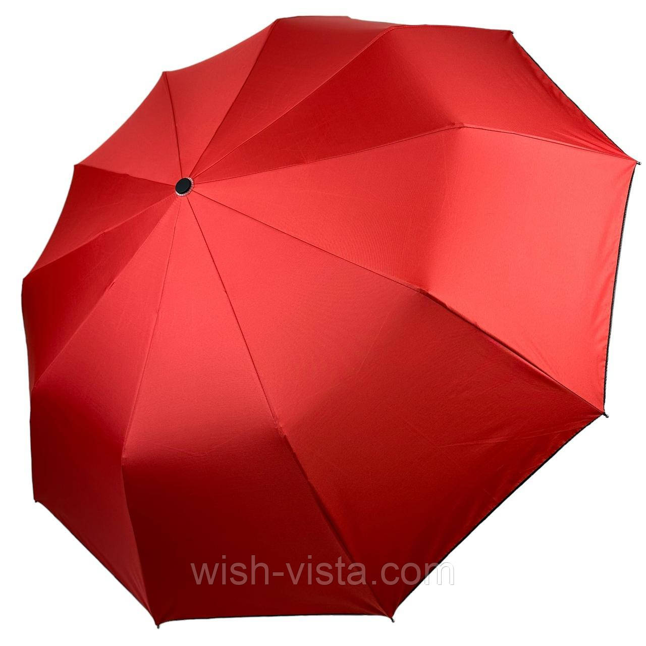 Жіноча парасолька напівавтомат на 10 спиць антивітер із принтом міст усередині від Bellissimo червоний М 0628-8, фото 1