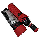 Жіноча парасолька напівавтомат на 10 спиць антивітер із принтом міст усередині від Bellissimo червоний М 0628-8, фото 3