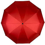 Жіноча парасолька напівавтомат на 10 спиць антивітер із принтом міст усередині від Bellissimo червоний М 0628-8, фото 5