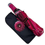 Жіноча парасолька напівавтомат із принтом квітки від Toprain на 9 спиць рожева ручка 0703-3, фото 2