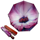 Жіноча парасолька-автомат у подарунковій упаковці на 9 спиць з квітковим принтом від Frei Regen рожева ручка 09086-3, фото 2