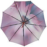 Жіноча парасолька-автомат у подарунковій упаковці на 9 спиць з квітковим принтом від Frei Regen рожева ручка 09086-3, фото 4