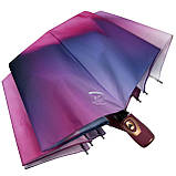 Жіноча парасолька-автомат у подарунковій упаковці на 9 спиць з квітковим принтом від Frei Regen рожева ручка 09086-3, фото 6