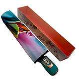 Жіноча парасолька-автомат у подарунковій упаковці на 9 спиць із квітковим принтом від Frei Regen бірюзова 09086-5, фото 6