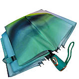 Жіноча парасолька-автомат у подарунковій упаковці на 9 спиць із квітковим принтом від Frei Regen бірюзова 09086-5, фото 7