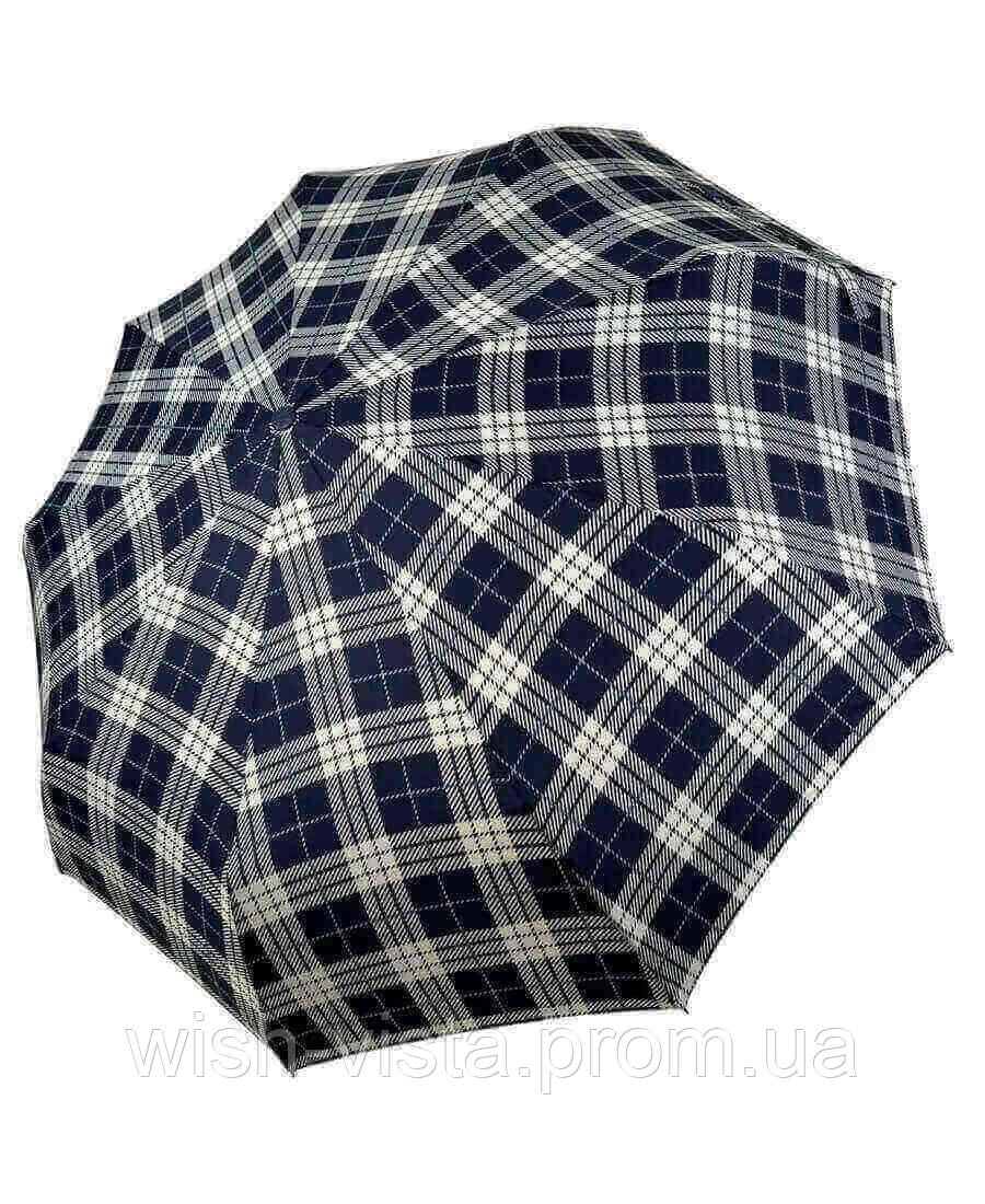 Парасолька автомат Lantana LAN952 на 9 спиць у клітинку Темно-синя, фото 1