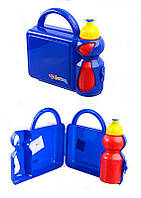 Набір 2в1 ланч-бокс та пляшечка для води 250 мл Colorino 42383PTR синій